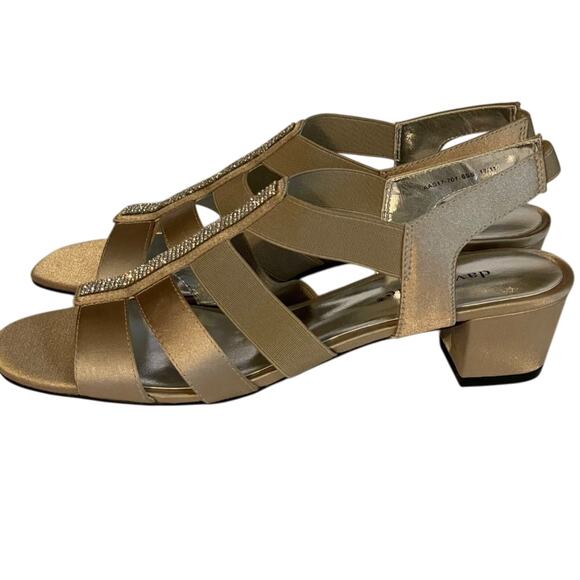 David Tate Eve Champagne Stretch Evening Shoes Size 8SS - Picture 5 of 10